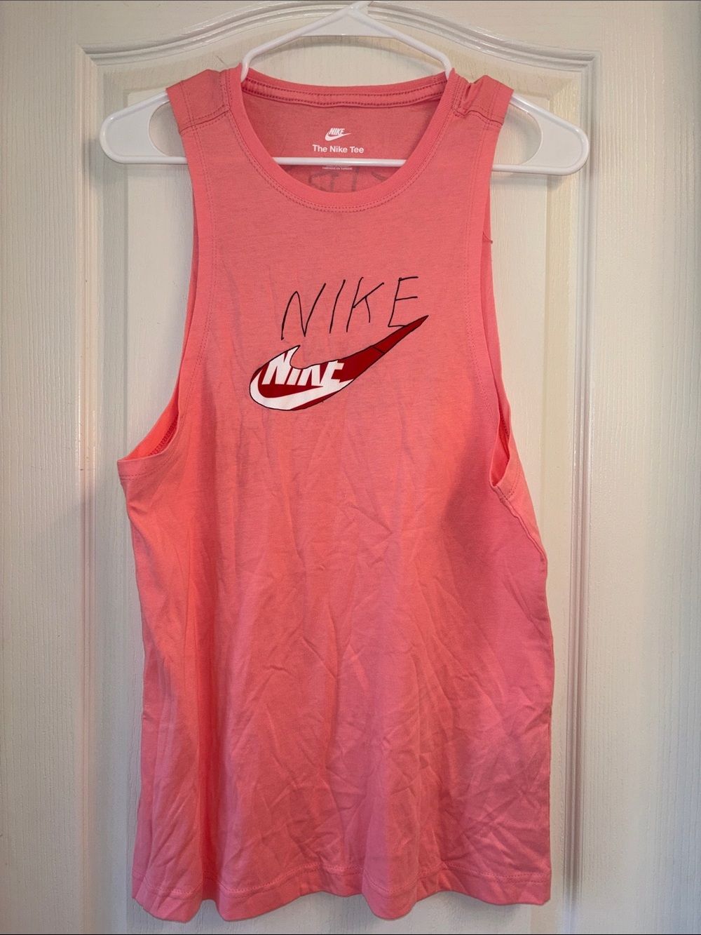 Nike Coral Pink Swoosh Party Tank NWOT